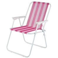 Chaise Spring Heavy Duty Oxford tissu rayé Fauteuil en plastique double chaise de barbecue pliante chaise de plage simple et pratique