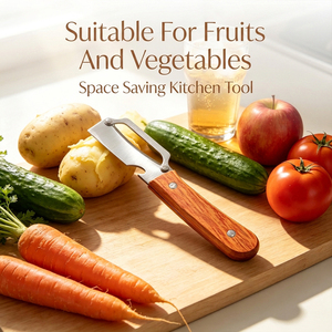 Éplucheur <span class=keywords><strong>de</strong></span> légumes multifonctionnel 2 en 1 pour la cuisine, lame en acier inoxydable, manche en bois, éplucheur <span class=keywords><strong>de</strong></span> pommes <span class=keywords><strong>de</strong></span> terre, fruits, asperges, ouvre-bouteille - Product Image 3