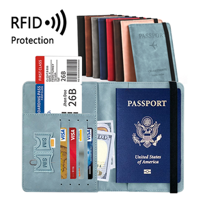 RFID Ngăn Chặn Da Thẻ Trường Hợp Tài Liệu Tổ Chức Ban Nhạc Đàn Hồi Du Lịch Ví Hộ Chiếu Bìa Thanh Lịch Chủ Thẻ Ví Du Lịch - Product Image 1