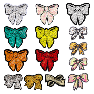 Handmade Trendy <b>Red</b> <b>Sequins</b> Bow Patch PVC Iron-On Embroidered Bowknot for Kids' T-Shirts Backpacks Cute DIY Garments Accessories - Product Image 4