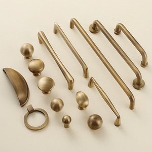 Bronze-colored Handle Brass Light Luxury Retro Trench Coat Cabinet Door Cabinet Drawer Furniture Extended Handle - Product Image 3
