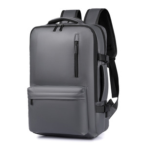 High-End Dual-Sided Waterproof Laptop Backpack PU Polyester <b>Bag</b> Zipper Cross-Border Fashion for Men Women's - Product Image 1