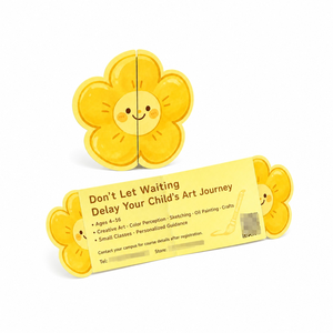 Carta Voucher Pieghevole a Forma di Fiore Fustellata, Carta Promozionale a Forma Speciale, Buono Sconto con <span class=keywords><strong>Stampa</strong></span> Logo Personalizzata - Product Image 1