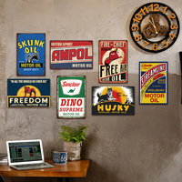 Panneau métallique rétro en étain, thème Huile Moteur Essence, Freedom Ampol Husky, pour décoration murale de garage, de garage masculin et de atelier automobile