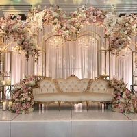 Hochzeitsblumen Großhandel Staubige Rose Fabrik Großhandelspreis Luxuriöse 3D Seidenblumenwand für Partydekoration
