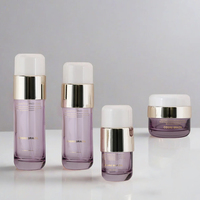 Botol Kemasan Kosmetik Kaca Silinder Kosong Grosir untuk Krim Perawatan Kulit dan Lotion dengan Pompa Lotion