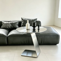 Table ronde simple en acier inoxydable, style industriel de luxe léger, tendance et créative, pour balcon, café ou glacier commercial