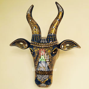 Tête de Vache en Bois Noire Style Art Déco – Décoration Murale pour la Maison et le Bureau – Cadeau Idéal pour Diwali et Anniversaire - Product Image 1