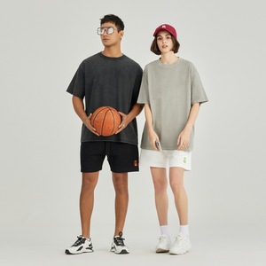 T-shirt vintage de haute qualité 280g, unisexe, coupe ample, 100% coton, logo personnalisé en relief, t-shirt épais lavé pour homme - Product Image 3