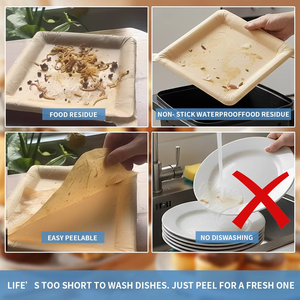 Piatti Monouso 5 Pezzi, 75 Porzioni, Grandi 9.5 Pollici, Multiuso, Riutilizzabili, Biodegradabili, 90% Meno Rifiuti, Per Casa e Viaggio, PEELWARE - Product Image 4