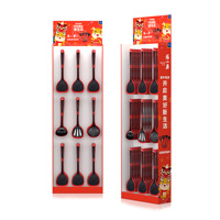 FUSSEN Présentoir en carton pliable personnalisable pour snacks et noix - Étagère de vente au détail autoportante à 4 niveaux pour un design réutilisable