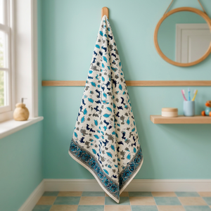 PRABHAVA Wholesale Cotton <b>Waffle</b> Hand <b>Block</b> Printed Bath Towel Set Floral Quick Dry Rectangle for Adult Home Bathroom Use - Product Image 2