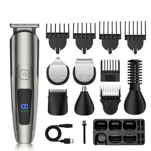 Cortadora de Pelo Eléctrica Recargable Multifuncional, Juego de Recortadoras con Cuchilla de Acero Inoxidable para Uso Doméstico - Product Image 1