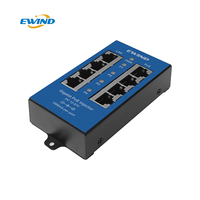 Inyector PoE Gigabit de 4 Puertos 802.3af 12V-57V DC, Adaptador de Alimentación PoE Industrial para Cámara IP