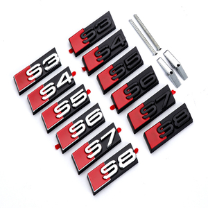 Emblema 3D ABS Cromado Negro con Logotipo S3 S4 S5 S6 S7 S8, Rejilla Delantera de Coche con Diseño de Panal para Accesorios <span class=keywords><strong>Audi</strong></span> <span class=keywords><strong>S</strong></span> <span class=keywords><strong>3</strong></span> 4 5 6 7 8 - Product Image 1