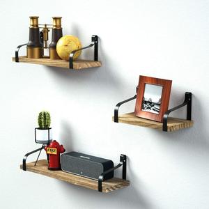 ชั้นวางของติดผนังสไตล์ฝรั่งเศส,ชั้นวางของติดผนังทำจากไม้ไผ่สีดำชั้นวางของแบบลอยสำหรับตกแต่งชั้นวางของทำจากเหล็กชั้นวางของแบบเดี่ยว - Product Image 3