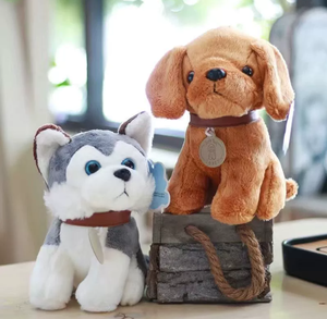 Özelleştirilebilir Süper Yumuşak 20 cm Sarılabilen Husky Peluş Köpek Oyuncakları 500 Adet Minimum Sipariş Adedi İşlemeli Sevimli Arkadaş Dolgulu Hayvanlar PP Pamuk - Product Image 2