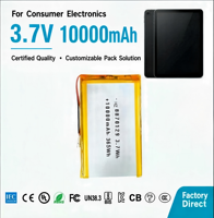 Siap Kirim Grosir 8870129 Baterai Lithium Polymer 3.7V 10000mAh Katoda LiNiMnCoO2 1000 Siklus Digunakan untuk Power Bank Laptop