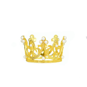 Mini Corona Decorativa para Pastel, Tiara de Perlas, Coronas Doradas y Plateadas, Adorno para Pastel, Adornos para el Cabello de Niños, Bodas, Fiestas de Cumpleaños - Product Image 6