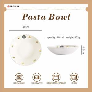 Tazón de cerámica y porcelana para pasta y cereales, diseño de abeja blanca, estilo nórdico, precio de fábrica, gran oferta, para restaurante. - Product Image 6