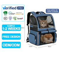 Sac de transport pour animaux de compagnie grande capacité, extrêmement respirant, avec rideaux d'intimité pour plusieurs chats, pour sac à dos de chat extérieur, cabine spacieuse
