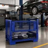 Cage à palettes pliable en métal galvanisé robuste et durable pour entrepôt industriel personnalisé