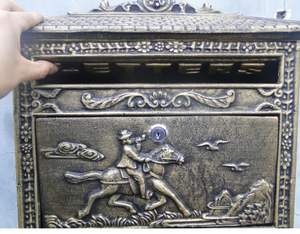 Buzón de metal para jardín, buzón vintage montado en la pared de bronce, Villa europea para decoración del hogar - Product Image 6