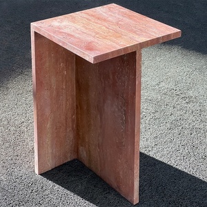 Thiết kế màu đỏ travertine đá cẩm thạch bên bảng đá cẩm thạch đầu bệ Bảng hiển thị cho hành lang khách sạn sang trọng hoặc đồ nội thất phòng khách - Product Image 1