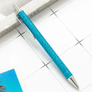 Pretty Cute Pens Bling Glitter Ballpoint Pen Metal Barrel Retractable Writing Journaling Pen For Women Girl