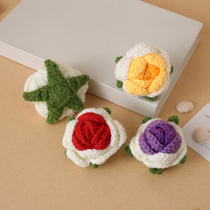 Accesorio para el Cabello con Rosas Tejidas Kexiang, Color Morado, Rojo y Amarillo, Diadema con Flores Hechas a Mano, Material para Manualidades - Product Image 1