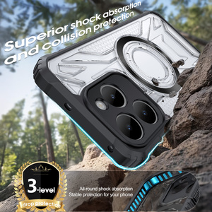 Funda Protectora para Teléfono Móvil Oppo A6 <span class=keywords><strong>Pro</strong></span> y Reno 13/14F/7 5G, Diseño de Armadura de TPU+PC, Antigolpes, con Soporte - Product Image 3