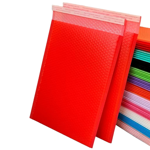Bolsa de embalaje de mensajería con autosellado, sobre acolchado de correo ecológico, rojo, naranja, envío, bolsa de correo de burbujas de polietileno, logotipo personalizado - Product Image 1
