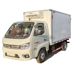 Foton mini caminhão da geladeira equipado com unidades de refrigeração para manter a comida transportada em minutos 10 graus