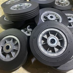Solid Rubber Caster Wheels 8 Inch Ball Bearing Firm Tread <b>For</b> Handcarts And <b>Tool</b> <b>Carts</b> - Product Image 1