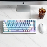 Clavier à membrane filaire JEDEL K512 75% avec bouton rotatif, touches combinées 3 couleurs, éclairage arc-en-ciel pour le bureau et les jeux