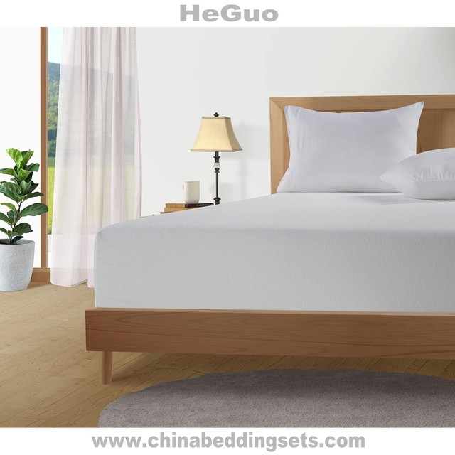 Hot Sale White Color 100% Cotton Bed Linen Luxury Only Fitted Sheet for Home&Hotel