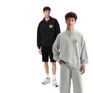 Ensemble survêtement streetwear homme <span class=keywords><strong>ETAI</strong></span> – Pull et short unis à fermeture éclair, haute qualité, automne-hiver, personnalisation lourde, coupe ample 420g - Product Image 1