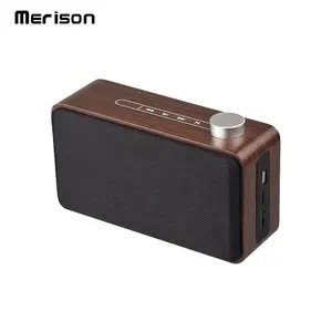 Tragbarer kleiner Retro Sound Holzbox Subwoofer Woofer DJ Wood Bluetooth Lautsprecher
