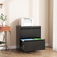 Armoire de classement en acier robuste à 2 tiroirs, verrouillable, en métal, pour le rangement de documents de bureau
