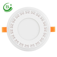 Plafonnier led encastrable multicolore de forme circulaire, 6/3w, luminaire décoratif de plafond, éclairage d'intérieur, lumière rgb