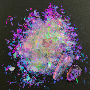 Poudre de mica multicolore effet miroir, paillettes de mica pour nail art, paillettes irisées effet caméléon pour vernis à ongles - Product Image 4