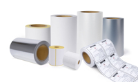 Chine Fabricant d'origine 80gsm auto-adhésif haute brillance enduit papier autocollant étiquette Jumbo rouleau
