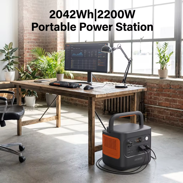 Outdoor Power Station 2000W MPPT LiFePO4 Battery IP65 EU Standard Solar Generator Pure Sine Wave