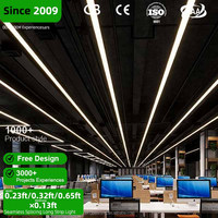 Luminaire de plafond de salle de sport en aluminium personnalisé, luminaire linéaire suspendu, lustre LED, noir, Ra90, supermarché, bureau, hôtel