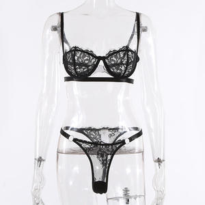 Conjunto de Lencería Sexy de Dos Piezas, Bralette de Encaje Negro para Mujer, Alta Calidad, Precio Económico, Venta al Por Mayor de Fábrica - Product Image 6