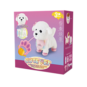 Juguete para jugar a las casitas que simula criar a un perro, control de voz táctil, ladridos, cuerda eléctrica para caminar, juguete de peluche <span class=keywords><strong>Bichon</strong></span> <span class=keywords><strong>Frise</strong></span> - Product Image 5