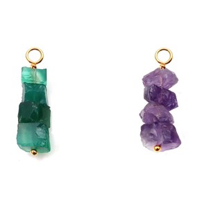 Collar de mujer hecho a mano 27x9 MM Barra de piedras preciosas naturales en bruto colgante de diamante conector envuelto en alambre chapado en oro encanto único - Product Image 4