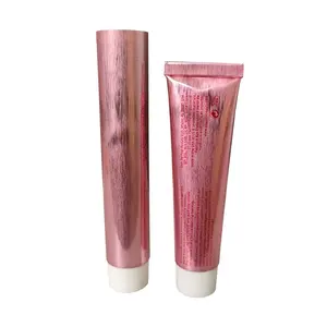 Custom Branding Metal Pink Makeup Cosmetics Aluminum Tube Highlighter Package Aluminium Collapsible Tubes 30ml Liplights