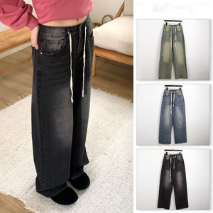 Dropshipping products 2026 Baggy Rhinestone <b>Jeans</b> | Washed Streetwear Pants For <b>Men</b> Summer Winter Resale Business - Product Image 2