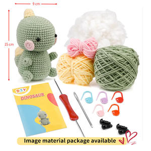 Vente en gros de poupées en peluche <span class=keywords><strong>Dinosauria</strong></span> tricotées au crochet à la main, animaux en peluche, kit tissé, laine, artisanat, poupées au crochet tricotées à la main - Product Image 3